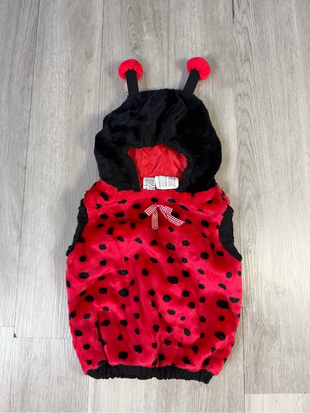 Halloween Ladybug Toddler Costume 24 Months 2 years Hooded Outfit Red/Black